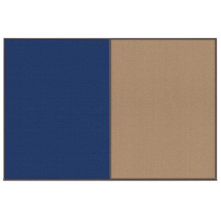 United Visual Products Enclosed Corkboard, 1 Door, 72"x48", 4" Fra UV3405-BLACK-CINNABA